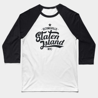 Eltingville Street Vibe - Modern Staten Island Style Baseball T-Shirt